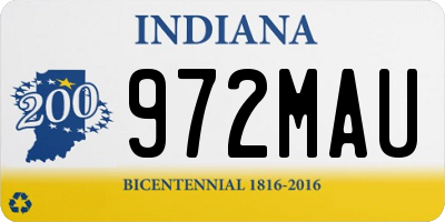 IN license plate 972MAU