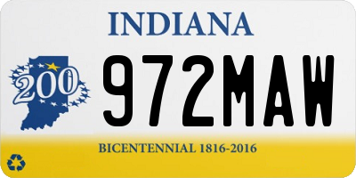 IN license plate 972MAW