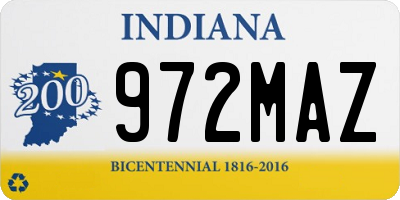 IN license plate 972MAZ
