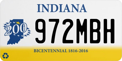 IN license plate 972MBH