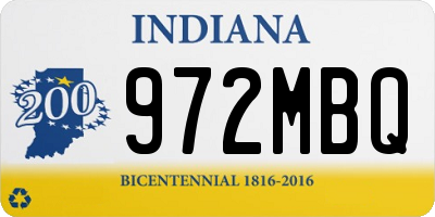 IN license plate 972MBQ