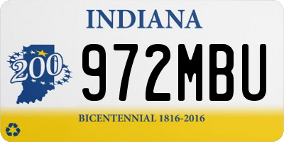 IN license plate 972MBU