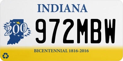 IN license plate 972MBW