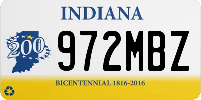 IN license plate 972MBZ