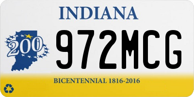 IN license plate 972MCG