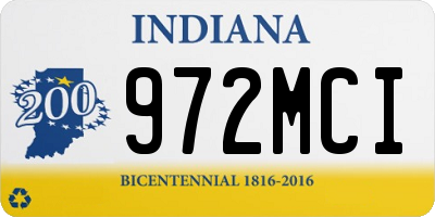 IN license plate 972MCI
