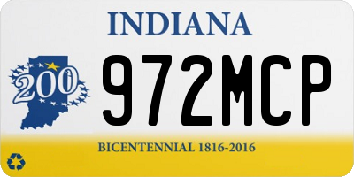 IN license plate 972MCP
