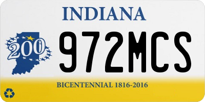 IN license plate 972MCS