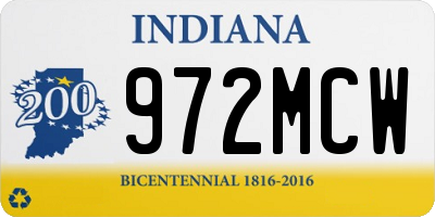 IN license plate 972MCW