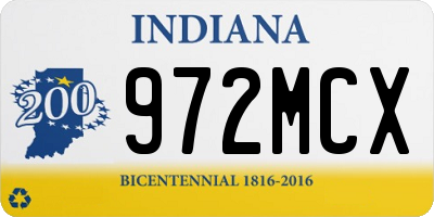 IN license plate 972MCX