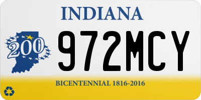 IN license plate 972MCY