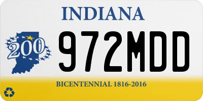IN license plate 972MDD