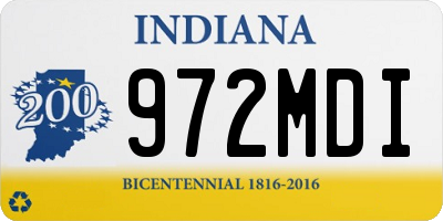 IN license plate 972MDI