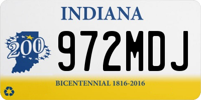 IN license plate 972MDJ