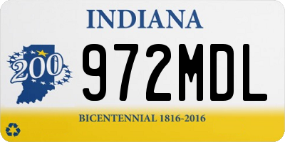IN license plate 972MDL