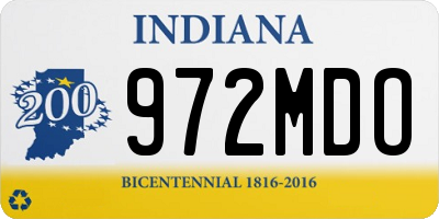 IN license plate 972MDO