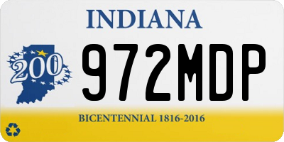 IN license plate 972MDP