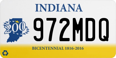 IN license plate 972MDQ
