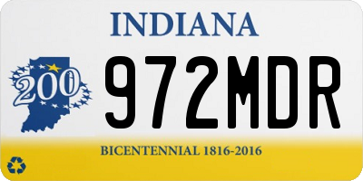 IN license plate 972MDR