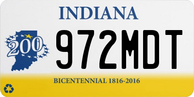 IN license plate 972MDT