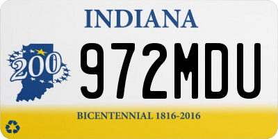 IN license plate 972MDU