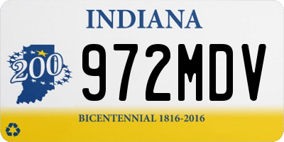 IN license plate 972MDV