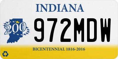IN license plate 972MDW