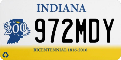 IN license plate 972MDY