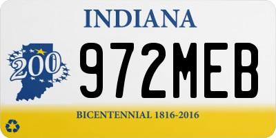 IN license plate 972MEB