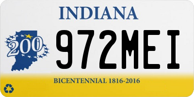 IN license plate 972MEI