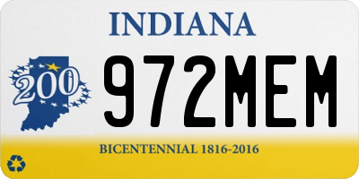 IN license plate 972MEM