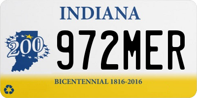IN license plate 972MER