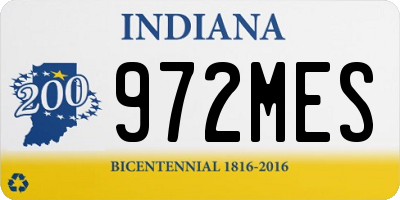 IN license plate 972MES