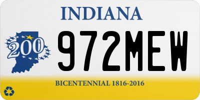 IN license plate 972MEW