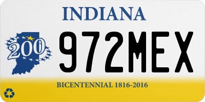 IN license plate 972MEX