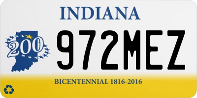 IN license plate 972MEZ