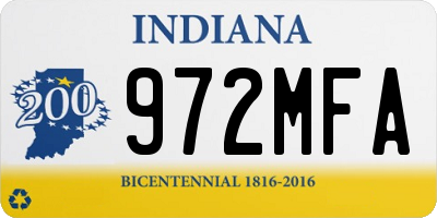 IN license plate 972MFA