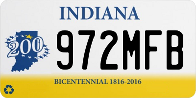 IN license plate 972MFB