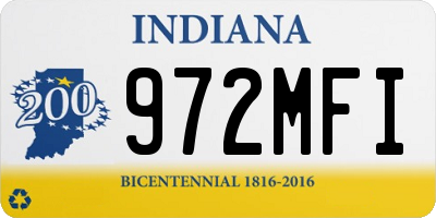 IN license plate 972MFI