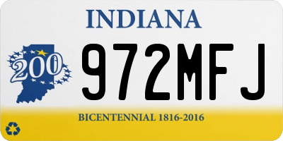 IN license plate 972MFJ