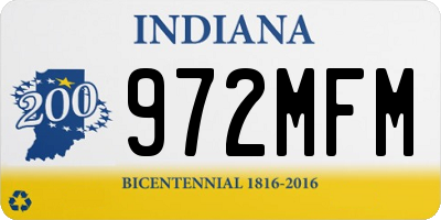 IN license plate 972MFM