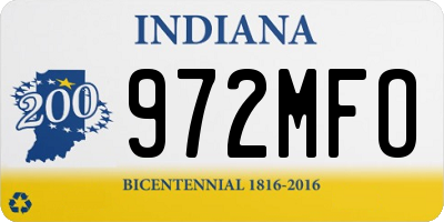IN license plate 972MFO