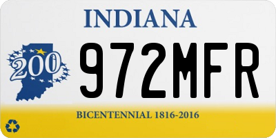 IN license plate 972MFR