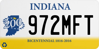 IN license plate 972MFT