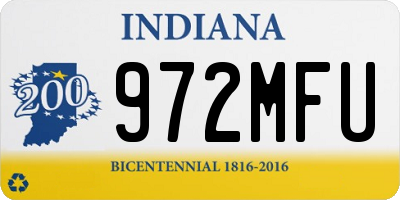 IN license plate 972MFU
