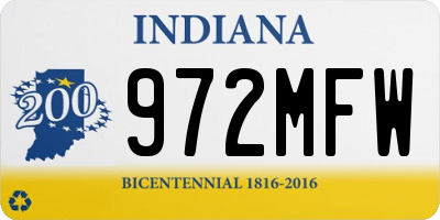 IN license plate 972MFW