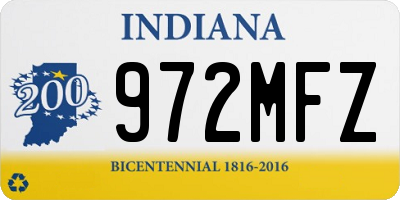 IN license plate 972MFZ