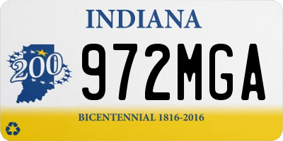 IN license plate 972MGA