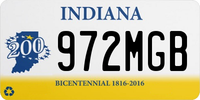 IN license plate 972MGB