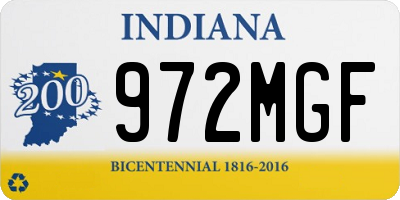 IN license plate 972MGF